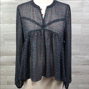 Zara Sheer Floral Baby Doll Blouse